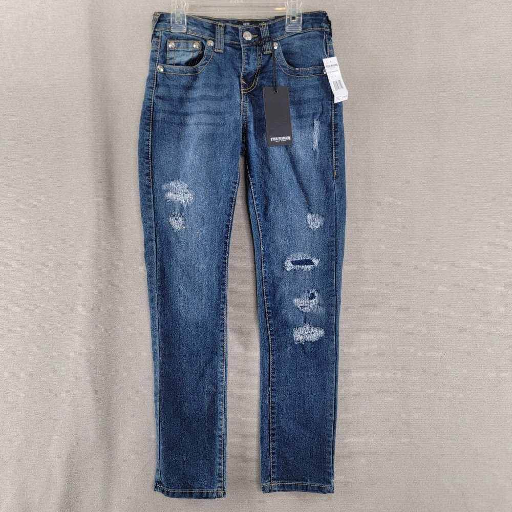 True Religion Girls Jeans Geno Relaxed Slim DistressedDenim NEW Size 12